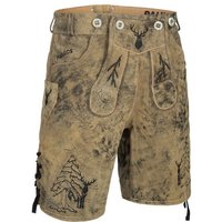 PAULGOS Trachtenhose Herren Lederhose Kurz mit Trägern 100% Echtleder - HK5 ANTIK von PAULGOS