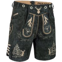 PAULGOS Trachtenhose Herren Lederhose Kurz mit Trägern 100% Echtleder - HK5 von PAULGOS