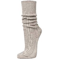 PAULGOS Trachtensocken Trachtenstrümpfe Socken Kniestrümpfe mit Zopfmuster in 3 Farben Gr. 39-47, Schuhgröße:39, Farbe:Beige von PAULGOS