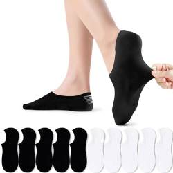 PAUNEW Sneaker Socken Damen 10 Paar Sportsocken für Damen Schwarz Weiß 39-42 von PAUNEW