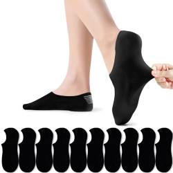 PAUNEW Sneaker Socken Damen 35-38 Schwarz 10 Paar Füßlinge Footies Sportsocken von PAUNEW