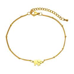 PAURO Damen Edelstahl Niedliches Tier-Elefant-Armband einzigartiges Schmuckgeschenk für sie Gold von PAURO