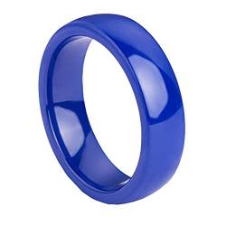 PAURO Damen Herren 6MM Hochglanzpolierter Ring Verlobungsversprechen Hochzeitsband Keramik Blau Größe 60 (19.1) von PAURO
