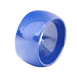 PAURO Damen Keramik 11mm Comfort Fit Ehering Einfacher Ring Poliert Blaue Größe 65 (20.7) von PAURO