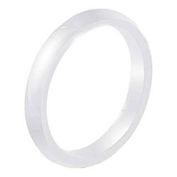 PAURO Herren Damen EKeramik 3 mm Hochglanzpoliert Einfarbig Ring Verlobungsversprechen Ehering Weiß Größe 50 (15.9) von PAURO