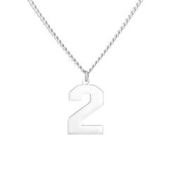 PAURO Herren Edelstahl Nummer Halsketten 2 Athleten Nummer Anhänger Einfache Schlichte Sport Halskette Schmuck von PAURO