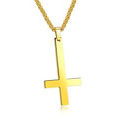 PAURO Herren Edelstahl Vergoldet Inverted Kreuz Von Saint Peter Halskette Anhänger Charme Mit 22 Zoll Kette von PAURO