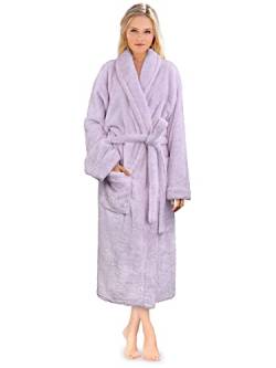 PAVILIA Hochwertiger Damen-Bademantel, weich, flauschig, warm, Fleece, Sherpa-Bademantel, lavendel, Large-X-Large von PAVILIA