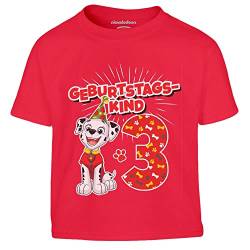 Jungen Tshirt Geburtstagskind 3 Jahre Geburtstag Marshall Geschenk T-Shirt Junge 94 Rot von PAW PATROL