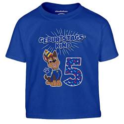Jungen Tshirt Geburtstagskind 5 Jahre Geburtstag Junge Chase Geschenk Kinder T-Shirt Junge 116 Blau von PAW PATROL