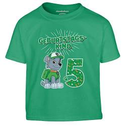 Jungen Tshirt Geburtstagskind 5 Jahre Geburtstag Junge Rocky Geschenk Kinder T-Shirt Junge 116 Grün von PAW PATROL