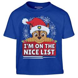 PAW PATROL Chase Weihnachten I'm On The Nice List Kinder T-Shirt 116 Blau von PAW PATROL