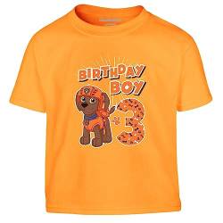 PAW PATROL - Geburtstag 4 Jahre Zuma Birthday Boy Kinder Jungen T-Shirt 104 Orange von PAW PATROL