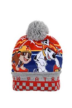 PAW PATROL Jungen Mütze mit Bommel Wintermütze (Grau, Kopfumpfang 52 cm) von PAW PATROL