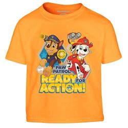 PAW PATROL Jungen Tshirt Ready for Action Chase und Marshall Kinder T-Shirt Junge 116 Orange von PAW PATROL