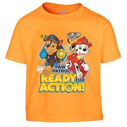 PAW PATROL Jungen Tshirt Ready for Action Chase und Marshall Kinder T-Shirt Junge 94 Orange von PAW PATROL