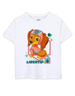 PAW PATROL Liberty Mädchen Weißes T-Shirt | Fun & Comfy T-Shirt für Junge Fans - Das Abenteuer wartet mit Liberty | Der tapfere Welpe - 3-4 Jahre von PAW PATROL