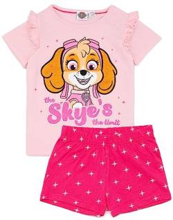 PAW PATROL Mädchen-Pyjama | Kinder Kleinkinder Skye Rosa T-Shirt Shorts Pyjama-Set | Charakter-Merchandise-Geschenke von PAW PATROL