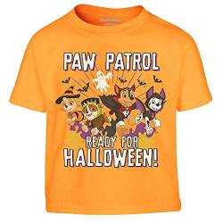 PAW PATROL Ready for Halloween Superhelden Skye Rubble Chase Marshall Kinder Jungen T-Shirt 116 Orange von PAW PATROL