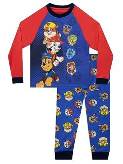 PAW PATROL Schlafanzug | Rubble, Chase, Marshall Kinder Schlafanzug Jungen | Langarm Pyjama Jungen Blau 122 von PAW PATROL