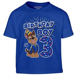 Paw Patrol - Geburtstag 3 Jahre Chase Birthday Boy Kinder Jungen T-Shirt 94 Blau von PAW PATROL