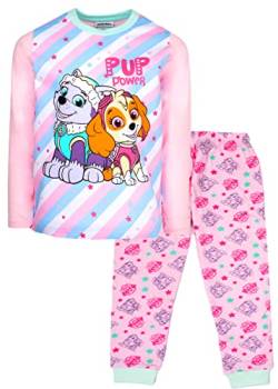 Paw Patrol - Kinder-Schlafanzug – rosa langärmeliger Schlafanzug mit Skye-Design – 100% Baumwolle Nachtwäsche – Offizielles Paw Patrol Merchandise, pink gestreift, 4-5 Jahre von PAW PATROL