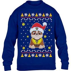 Paw Patrol Pullover Jungen Ugly Christmas Rubble Weihnachtspullover Kinder Sweatshirt 104 Blau von PAW PATROL