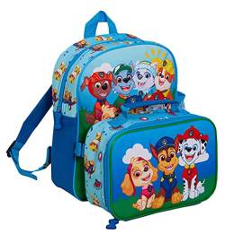 Paw Patrol Rucksack mit Lunchtasche für Kinder, Schultasche, Jungen, Mädchen, Kindergartenrucksack, passendes isoliertes Taschenset, blau, Einheitsgröße, Rucksack von PAW PATROL