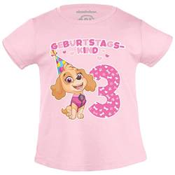 Paw Patrol T-Shirt Mädchen Geburtstagskind 3 Jahre Geburtstag Skye Geschenk Mädchen T-Shirt 104 Rosa von PAW PATROL
