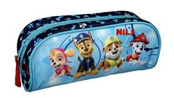 Schlampermäppchen mit Namen | inkl. NAMENSDRUCK | Motiv Paw Patrol blau rot Hunde | Personalisieren & Bedrucken | Federmappe Stifte-Box Etui Federtasche für Schule Kindergarten & zu Hause | von PAW PATROL