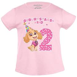 T-Shirt Mädchen - Geburtstagskind 2 Jahre Geburtstag Skye Geschenk Mädchen Tshirt 104 Rosa von PAW PATROL