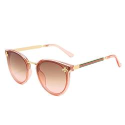 PAXAS Luxuriöse Sonnenbrille mit Katzenaugen, für Damen und Herren, Designer-Biene, Damen, Sonnenbrille, modisch, für den Außenbereich, Rosa von PAXAS