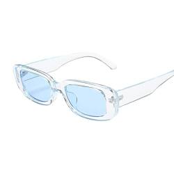 PAXAS Sonnenbrille im Vintage-Stil, quadratisch, klein, rechteckig, weiblich, Farbverlauf, klar, spiegelnd, Blau von PAXAS
