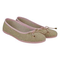 PAYMA - Damen Ballerinas. Flat Ballet. Flache Schuhe. Bequeme Sommerschuhe. rutschfeste Gummisohle. Gepolsterte Innensohle aus Leder. Runde Zehenkappe. Farbe: Beige. Größe: EU 37 von PAYMA