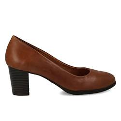 PAYMA - Damen Leder Schuhe Pumps mit Integrierter Gel Einlegesohle. Kleid Schuhe aus Spanien. Absatz 6 cm. Farbe: Braun 6cm, Größe: EU 41 von PAYMA