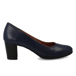 PAYMA - Damen Leder Schuhe Pumps mit Integrierter Gel Einlegesohle. Kleid Schuhe aus Spanien. Absatz 6 cm. Farbe: Marineblau 6cm, Größe: EU 38 von PAYMA