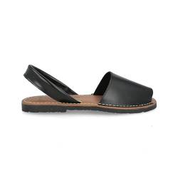 PAYMA - Damen Menorquinas Avarcas für Damen Herren Unisex. Leder Artikel aus Spanien. Sommer Sandalen. Gepolsterte Vorlage. Farbe: Schwarz, Größe: EU 37 von PAYMA