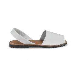 PAYMA - Damen Menorquinas Avarcas für Damen Herren Unisex. Leder Artikel aus Spanien. Sommer Sandalen. Gepolsterte Vorlage. Farbe: Weiß, Größe: EU 43 von PAYMA