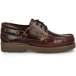 PAYMA - Herren Damen Kinder Bootsschuhe Segelschuhe Mokassins aus Seahorse Geölt Leder 3 Eye Classic Docksides. Brown Gummisohle. Schnürsenkel Farben: Dunkelbraune Sohle Braun. Größe 39 von PAYMA