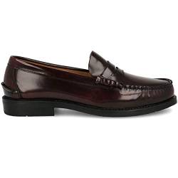 PAYMA - Herren Loafer Mokassin aus Leder Klassischer Herrenschuhe mit Maske und Quasten. Flexibler Gummisohle. Knitterfreies. Farben: Bordeaux Maske. Größe EU 46 von PAYMA