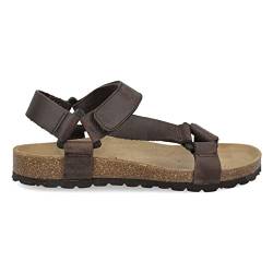 PAYMA – Leder Sandalen Herren Damen Unisex Kalifornische. Sommersandale mit Korkfußbett. Anatomische Sohle. Unisex. Schnallenverschluss. Bequeme Sandalen. Sommerschuhe. Farbe: Braun 3. Größe EU 39 von PAYMA