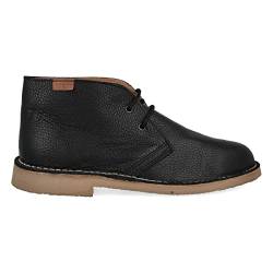 PAYMA - Safari Desert Boot aus GlattLeder für Damen und Herren. Schuhe aus Spanien. Chukka Stiefeletten Schuhe Stiefel Sport und Kleid. Gummisohle. Farbe: Schwarz Glatt, Größe: EU 41 von PAYMA