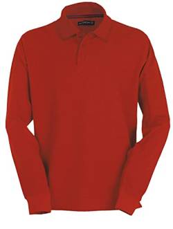 Herren Langarm Polohemd Baumwoll Piquet red M von PAYPER