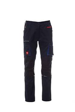 PAYPER NEXT400 Arbeitshose multifunktionale Stretch-Unisex-Hose Twill mit 30% Baumwolle und 20% innovativem Elastomultiester 7 Taschen und Reißverschluss Navy Blue/Black 58 von PAYPER