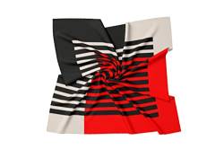 PB Pietro Baldini Halstuch Damen modernes Design Seidenähnlich Bandana in Twill - 60 x 60 cm - Schwarz rot von PB Pietro Baldini