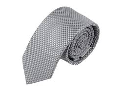 PB Pietro Baldini Krawatte schmal mit Diamanten Struktur - Elegante handgefertigte Krawatte für Herren aus Mikrofaser - 150 x 7 cm -Grau von PB Pietro Baldini