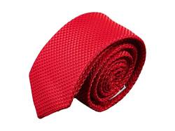 PB Pietro Baldini Krawatte schmal mit Diamanten Struktur - Elegante handgefertigte Krawatte für Herren aus Mikrofaser - 150 x 7 cm -Helles Rot von PB Pietro Baldini