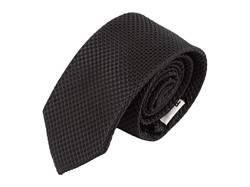 PB Pietro Baldini Krawatte schmal mit Diamanten Struktur - Elegante handgefertigte Krawatte für Herren aus Mikrofaser - 150 x 7 cm - schwarz von PB Pietro Baldini