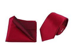PB Pietro Baldini Krawatten Set für Herren aus Mikrofaser - Krawatte Einstecktuch Set Elegant und Schmal - Handgefertigt in Italien - 150 x 7 cm -bordeaux von PB Pietro Baldini