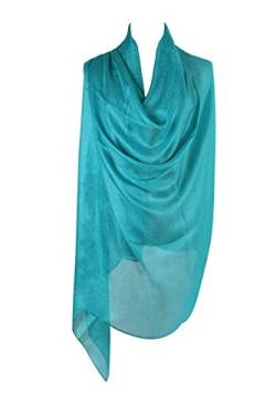 PB-SOAR Damen Einfarbiger Glänzend Schal Stola Halstuch für Abendkleider 185 x 100cm, 18 Farben auswählbar (Türkis) von PB-SOAR